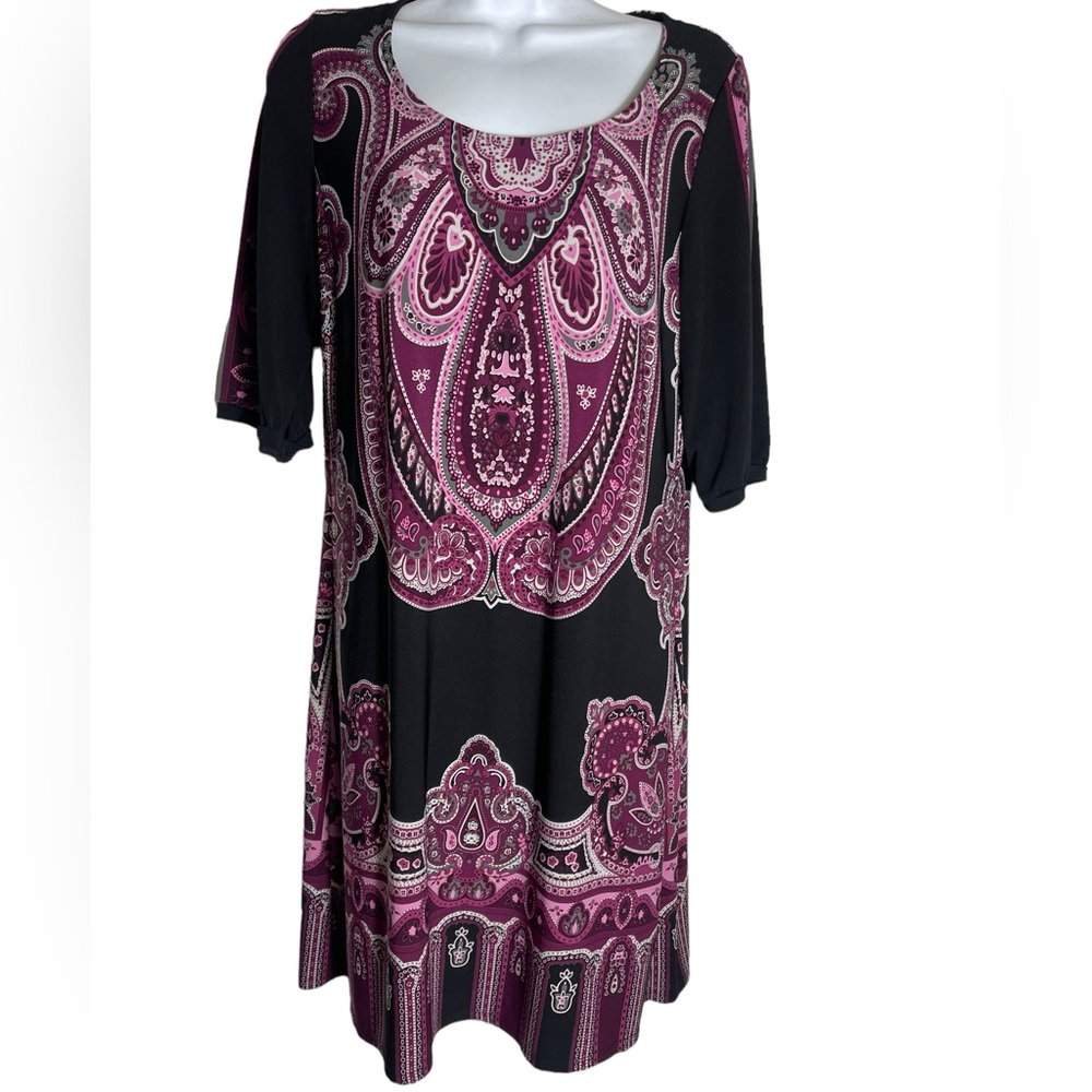 INC International Concepts Dress Size Large purple & black shift dress 🖤💜🖤